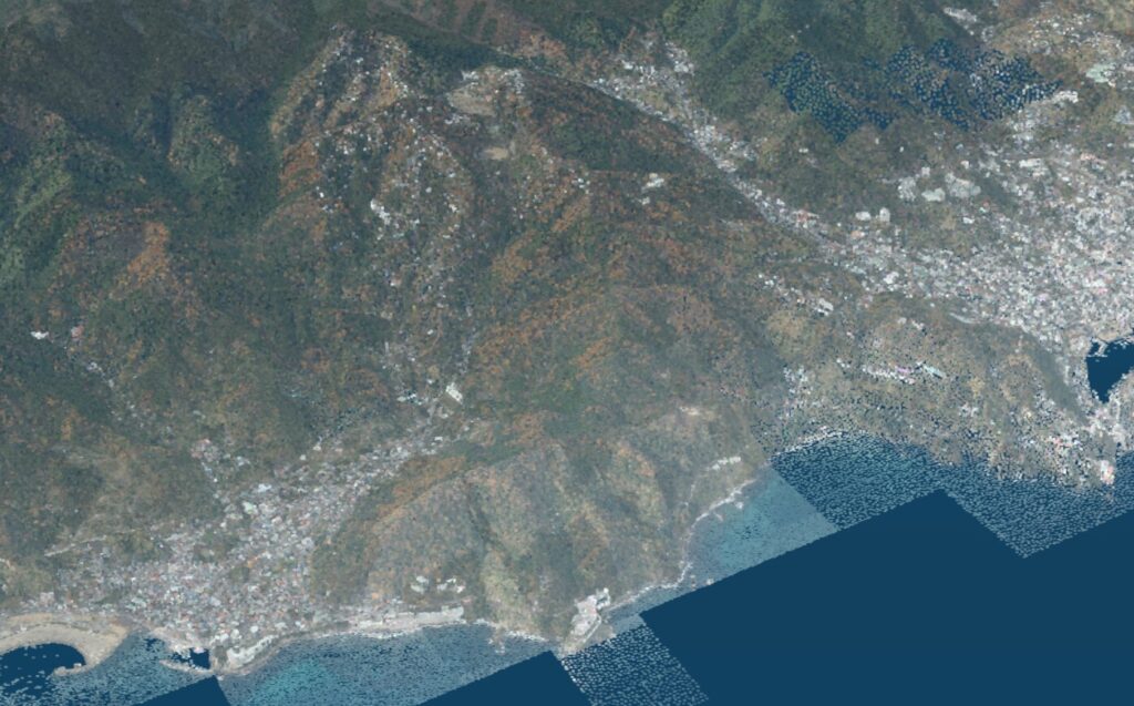 静岡県熱海市で起きた土石流災害時の点群データを記録。